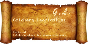 Goldberg Leonidász névjegykártya